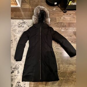 Soia & Kyo Black Puffer Coat with Real Fur Hood